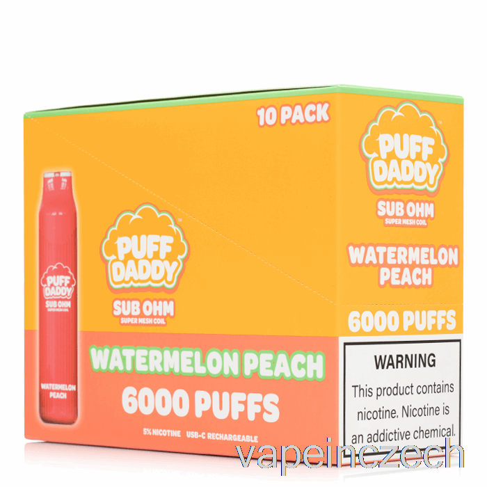 [10-balení] Puff Daddy 6000 Jednorázové Vape Pero